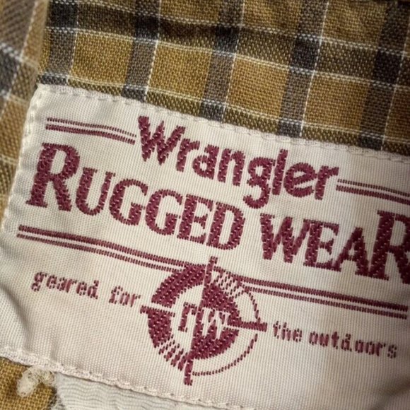 vintage wrangler rugged wear shirt mens large outdoor ranch wear L - Picture 2 of 2